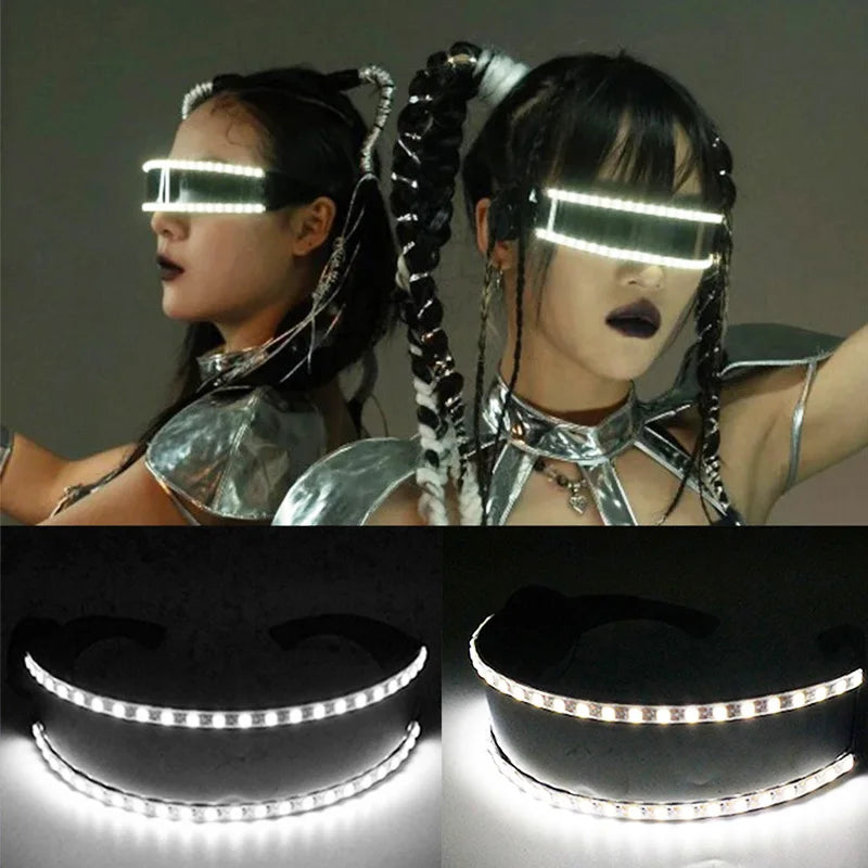 Cyberpunk LED Glowing Visor Glasses