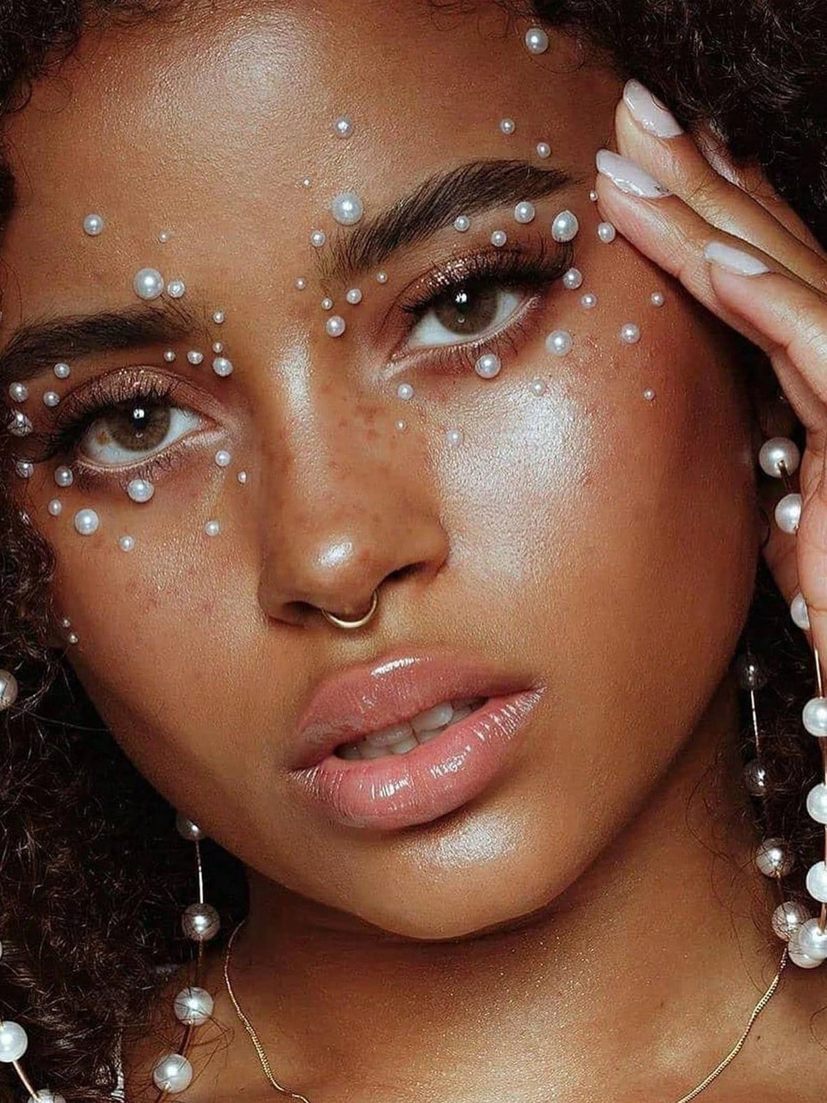 Gold Face Gems Glitter Body Stickers