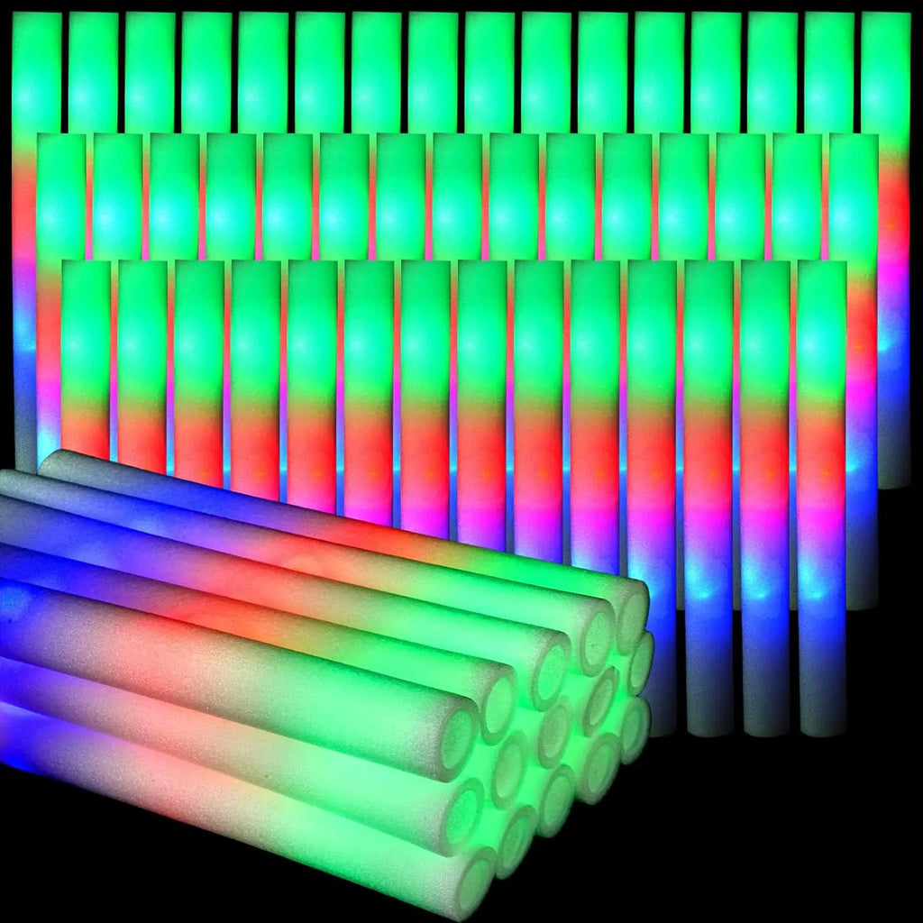 30Pcs Foam Glow Sticks with 3 Modes