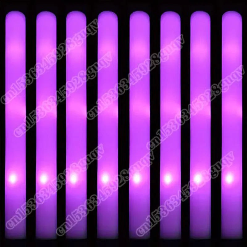 30Pcs Foam Glow Sticks with 3 Modes
