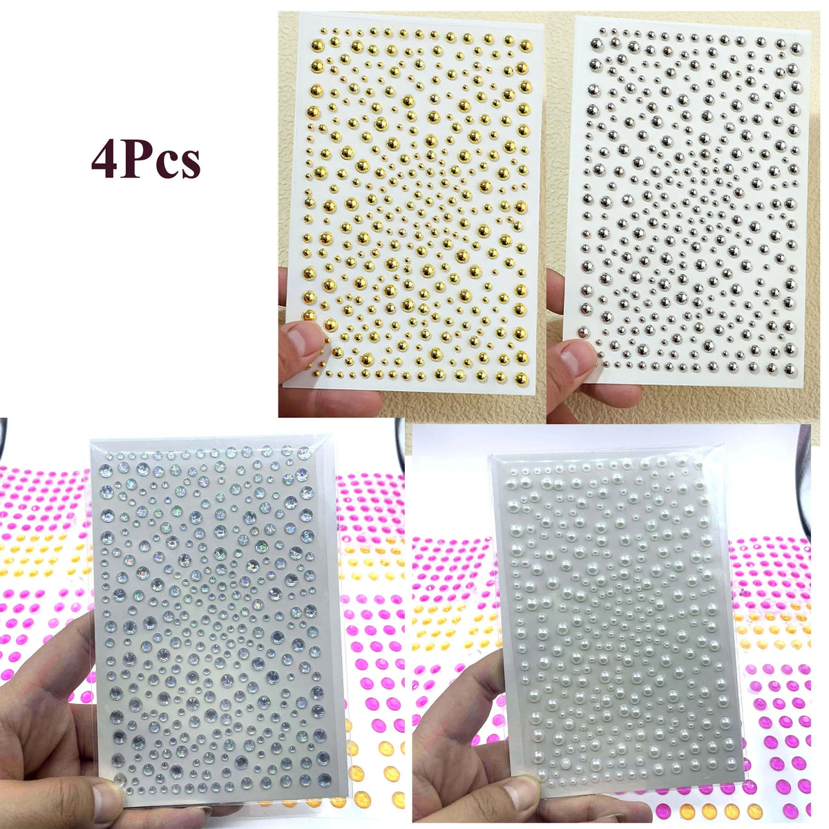 Gold Face Gems Glitter Body Stickers