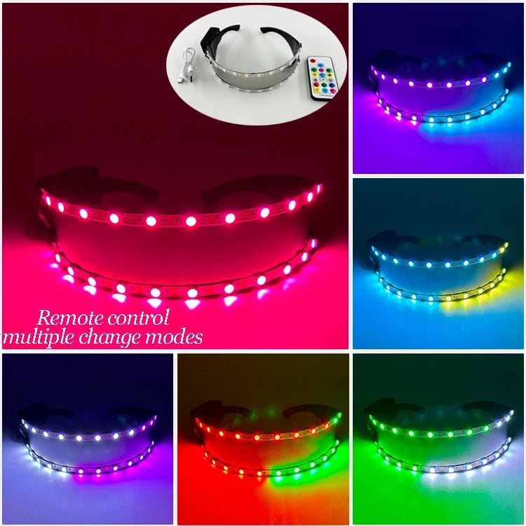 Cyberpunk LED Glowing Visor Glasses