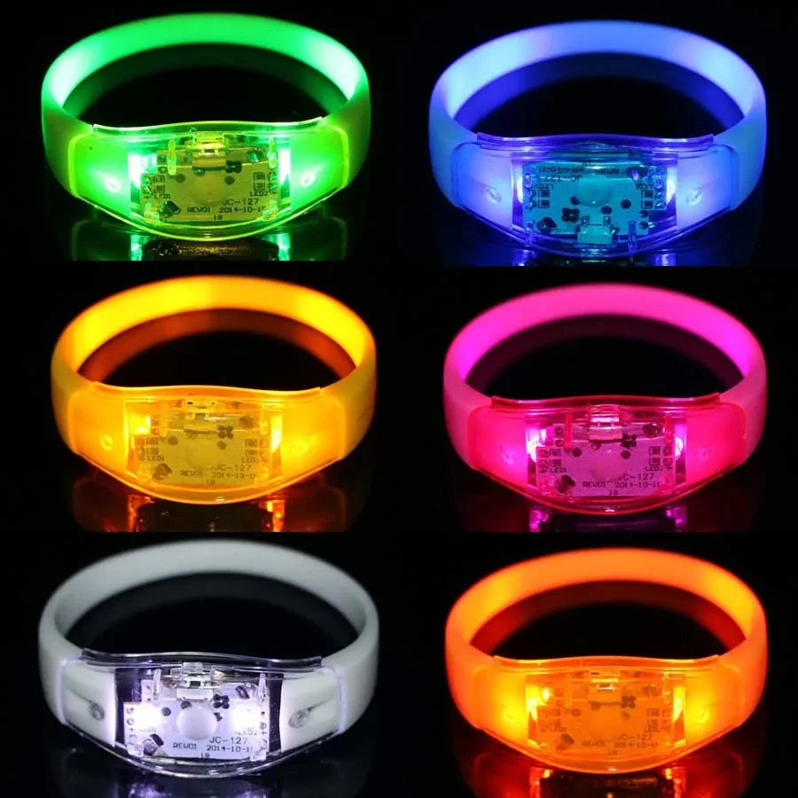 6pcs LED Voice Activated Sound Control Bracelets