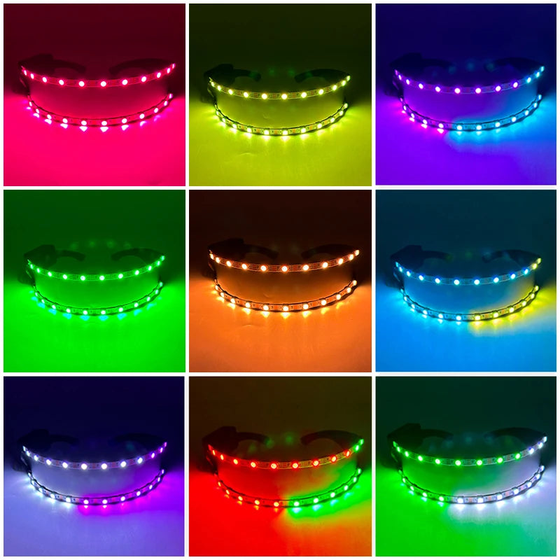 Cyberpunk LED Glowing Visor Glasses