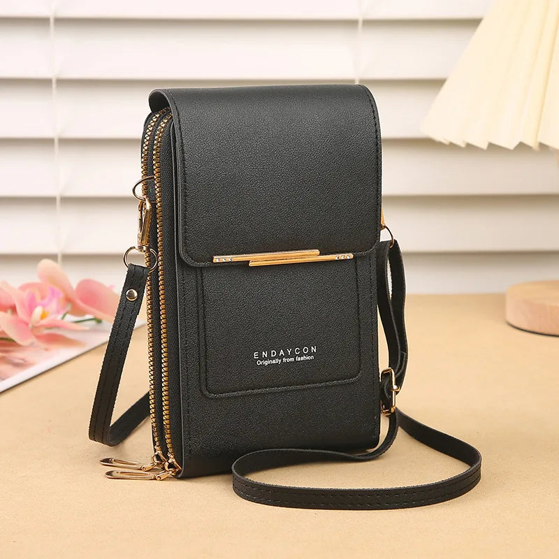 Women Touchscreen PU Leather Crossbody Phone Bag