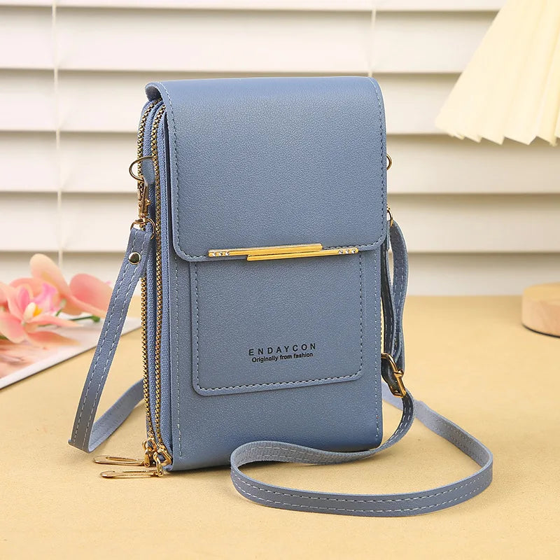 Women Touchscreen PU Leather Crossbody Phone Bag